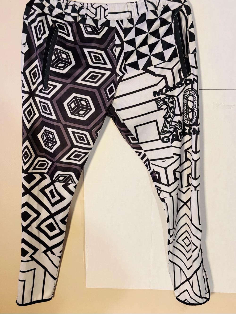 Black Grey & White Graphic Kids Jogger Pants